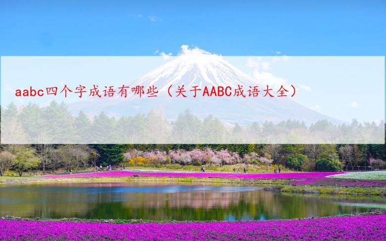 aabc四个字成语有哪些（关于AABC成语大全）