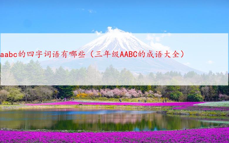 aabc的四字词语有哪些（三年级AABC的成语大全）