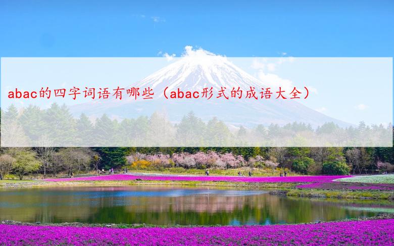 abac的四字词语有哪些（abac形式的成语大全）