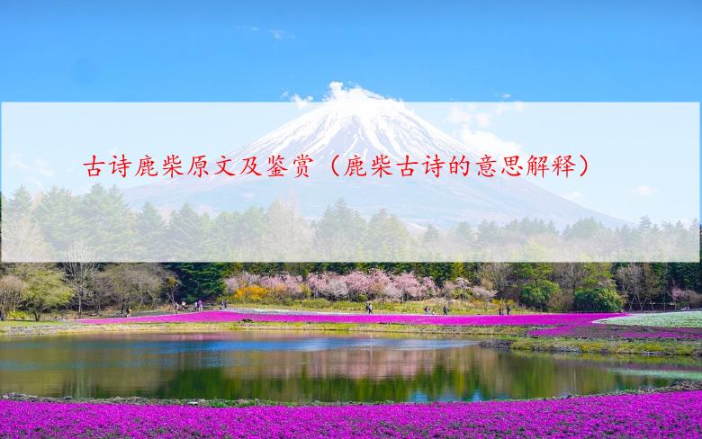 古诗鹿柴原文及鉴赏（鹿柴古诗的意思解释）