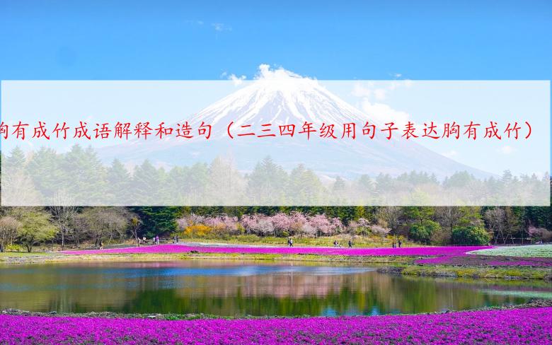 胸有成竹成语解释和造句（二三四年级用句子表达胸有成竹）