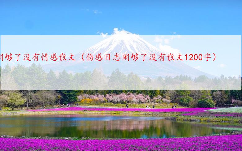 闹够了没有情感散文（伤感日志闹够了没有散文1200字）