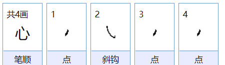 心的笔顺,心笔顺笔画顺序表怎么写图1