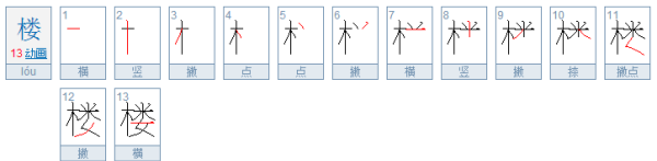 楼笔顺,楼的笔顺图7