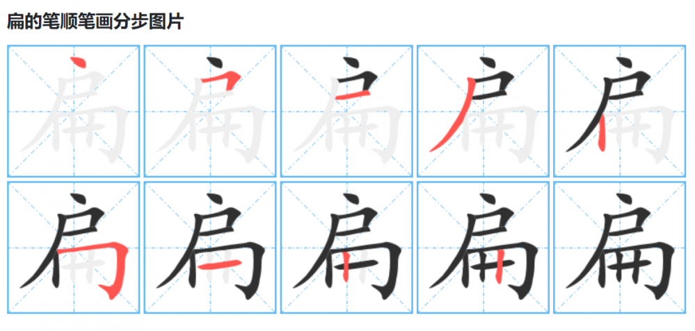 扁的笔顺名称怎么读（扁的笔顺田字格正确写法图片）